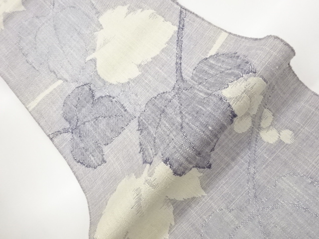 手織り真綿紬葡萄模様織出し名古屋帯